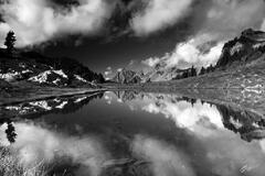 B076 Mountain Reflections, Mt Baker Wilderness, Washington print