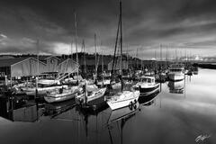 B091 Boat Reflections, Edmonds Marina, Washington  print
