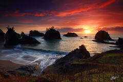 B101 Sunset Secret Beach, Southern Oregon Coast print