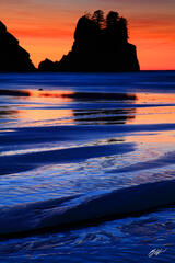 B110 Sunset and Sea Stacks, Shi Shi Beach, Washington  print