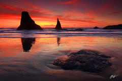 B134 Sunset Wizards Hat, Face Rock Beach, Bandon, Oregon print