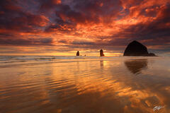 B157 Sunset Haystack Rock, Cannon Beach, Oregon print