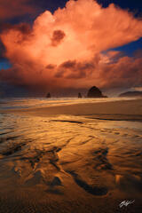 B159 Sunrise Thunderhead, Haystack Rock, Cannon Beach, Oregon print