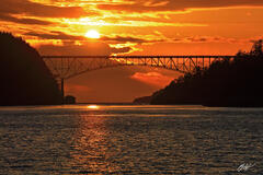 B185 Sunset Deception pass Bridge in Washington print