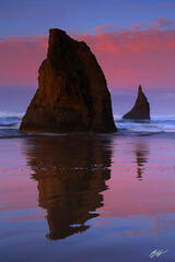 B210 Sunrise and Sea Stacks, Face Rock Beach, Bandon, Oregon print
