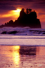 B222 Sunset Shi Shi Beach, Olympic National Park, Washington print