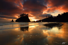 B224 Sunset Second Beach, Olympic National Park, Washington print