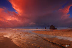 B269 Sunrise and Haystack Rock, Cannon Beach, Oregon print