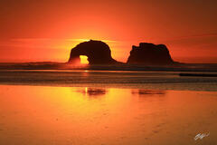 B297 Sunset Twin Rocks, Rockaway Beach, Oregon print