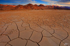 D285 Sunset and Mud Tiles, Death Valley, California print