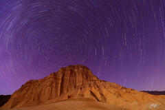 D323 Star Trails and the Manly Beacon, Death Valley, California print