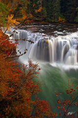 F223 Fall Color and Lower Lewis River Falls, Washington  print