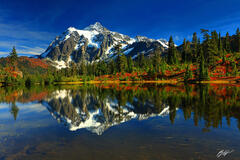 F226 Mt Shuksan Reflected in Picture Lake, Heather Meadows, Washington  print