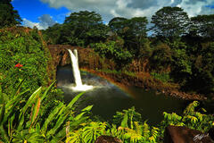 H052 Rainbow in Rainbow Falls, Big Island, Hawaii print