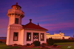 L006 Mukiltoe Lighthouse and Ferry, Washington print