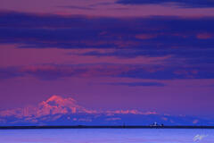 L028 New Dungeness Lighthouse and Mt Baker, Washington print
