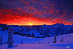 M125 Winter Sunrise with Tatoosh Range, Mt Rainier Washington print