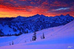 M127 Winter Sunrise with Tatoosh Range, Mt Rainier Washington print