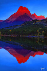 M130 Sunrise Mt Wilber Reflected in Swift Current Lake, Montana print