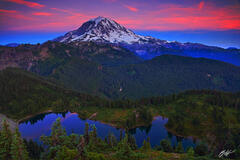 M148 Sunset Mt Rainier and Eunice Lake, Washington print