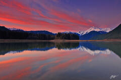 P163 Sunset Mt Shuksan Reflected in Baler Lake, Washington  print