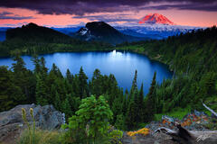 M187 Sunset Mt Rainier and Summit Lake, Washington print
