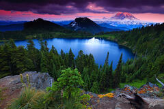 M188 Sunset Mt Rainier and Summit Lake, Washington print