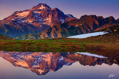 M244 Sunset Glacier Peak Reflected in a Tarn, Washington  print