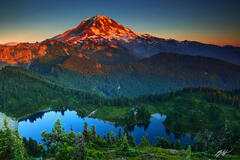 M251 Sunset Mt Rainier and Eunice Lake, Washington print