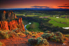 M261 Sunset with the Three Sisters from Smith Rock, Oregon print