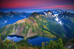 M316 Sunset Twin Lake and North Cascades, Washington print