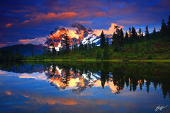 M352 Sunset Mt Shuksan Reflected in Picture Lake, Washington  print
