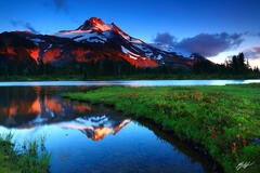 M357 Sunset Mt Jefferson and Russel lake, Oregon  print