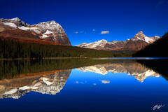 M359 Odaray and Cathedral Mountains Reflected in Lake O'Hara, Canada  print