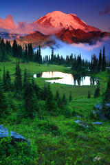 M422 Sunrise Mt Rainier and Tipsoo Lake, Washington print