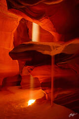 P123 Light Beam and Sand Fall, Antelope Canyon, Arizona print