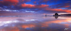 Pano104 Sunrise Reflections Cannon Beach, Oregon print