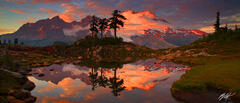 Pano111 Sunset Mt Baker from Park Butte, Washington print