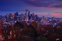 U041 Sunset Seattle Skyline, Kerry Park, Washington print