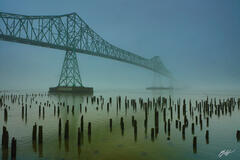 U058 Astoria Bridge in Fog, Astoria, Oregon print