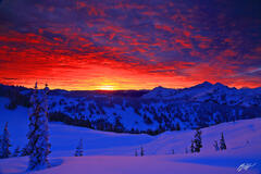 W101 Winter Sunrise over the Tatoosh Range, Washington print