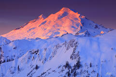 W142 Winter Sunrise on Mt Baker, Washington  print