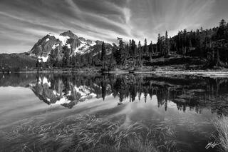 B041 Mt Shuksan Reflected in Picture Lake, Heather Meadows, Washington 