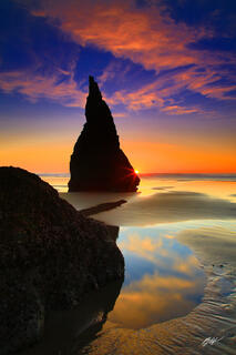 B107 Sunset Wizards Hat, Face Rock Beach, Bandon, Oregon