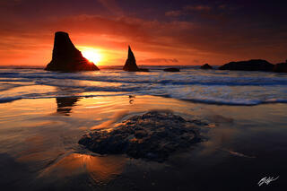 B133 Sunset Wizards Hat, Face Rock Beach, Bandon, Oregon