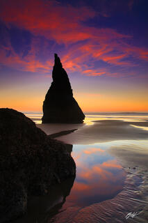 B139 Sunset Wizards Hat, Face Rock Beach, Bandon, Oregon