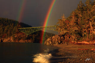 B142 Rainbow in the Deception Pass Bridge, Deception Pass State Park, Washington