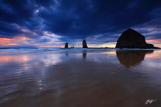  Stormy Sunset, Haystack Rock, Cannon Beach, Oregon