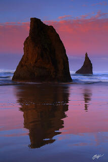 B210 Sunrise and Sea Stacks, Face Rock Beach, Bandon, Oregon