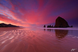 B266 Sunrise and Haystack Rock, Cannon Beach, Oregon